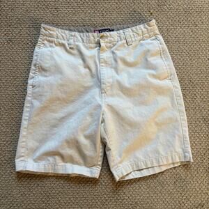 Chaps Shorts Men's Size 33 White Tan Flat Front Shorts Golf Outdoors Casual